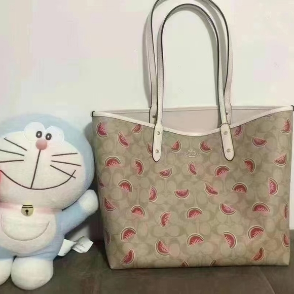 Coach Watermelon Print Leather Tote Bag New with Tags 🍉 - Picture 1 of 7